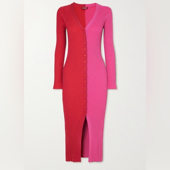 STAUD Dresses & Skirts - 🏷 STAUD | Shoko Colorblock Sweater Dress